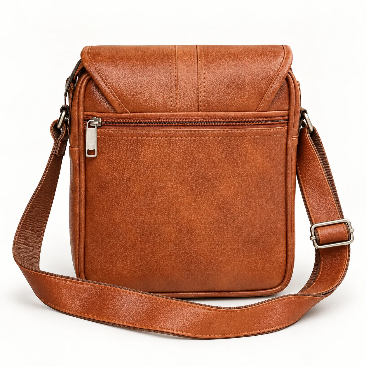 Cognac Leather Sling Bag - view 4